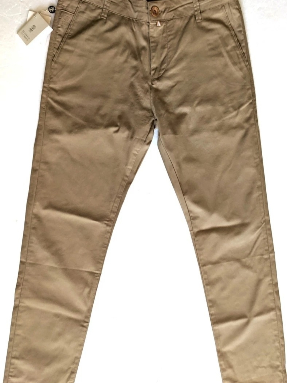 BRUNELLO CUCINELLI MENS CAMEL COLOR COTTON CHINO PANTS SIZE 36